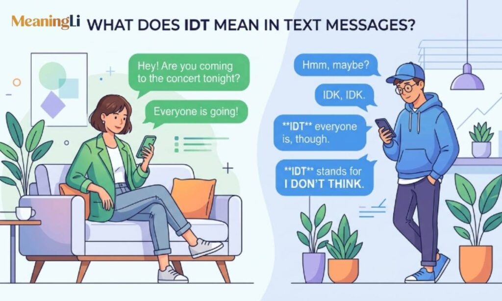 What Does IDT Mean in Text Messages
