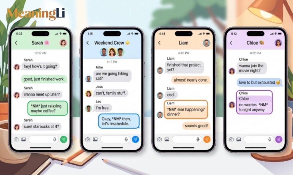 Examples of NM in Text Conversations